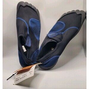 Norty Men's Water Shoes Size 11 Black Blue Quick Dry Aqua Socks NWT 39408